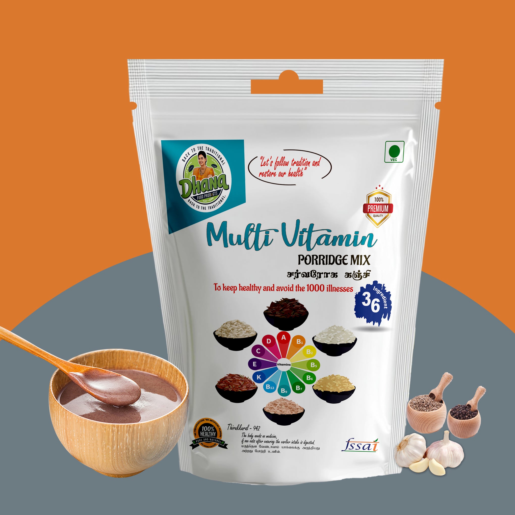 All in one Miracle porridge mix (25 trditional rice+8 items) / சர்வரோக ...