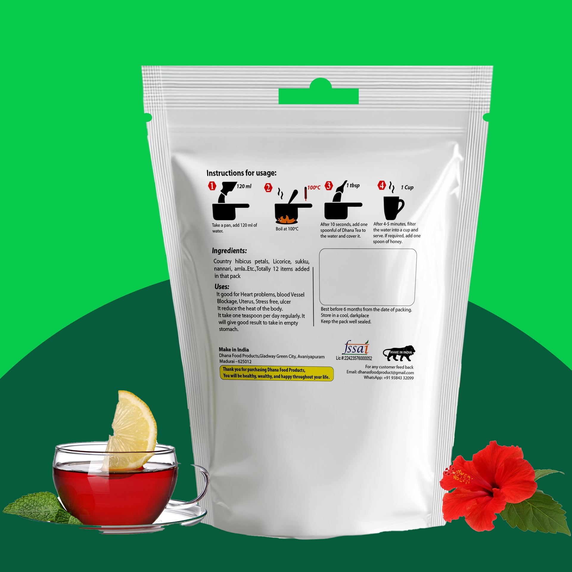 Hibiscus tea powder / செம்பருத்தி பூ டீ தூள்