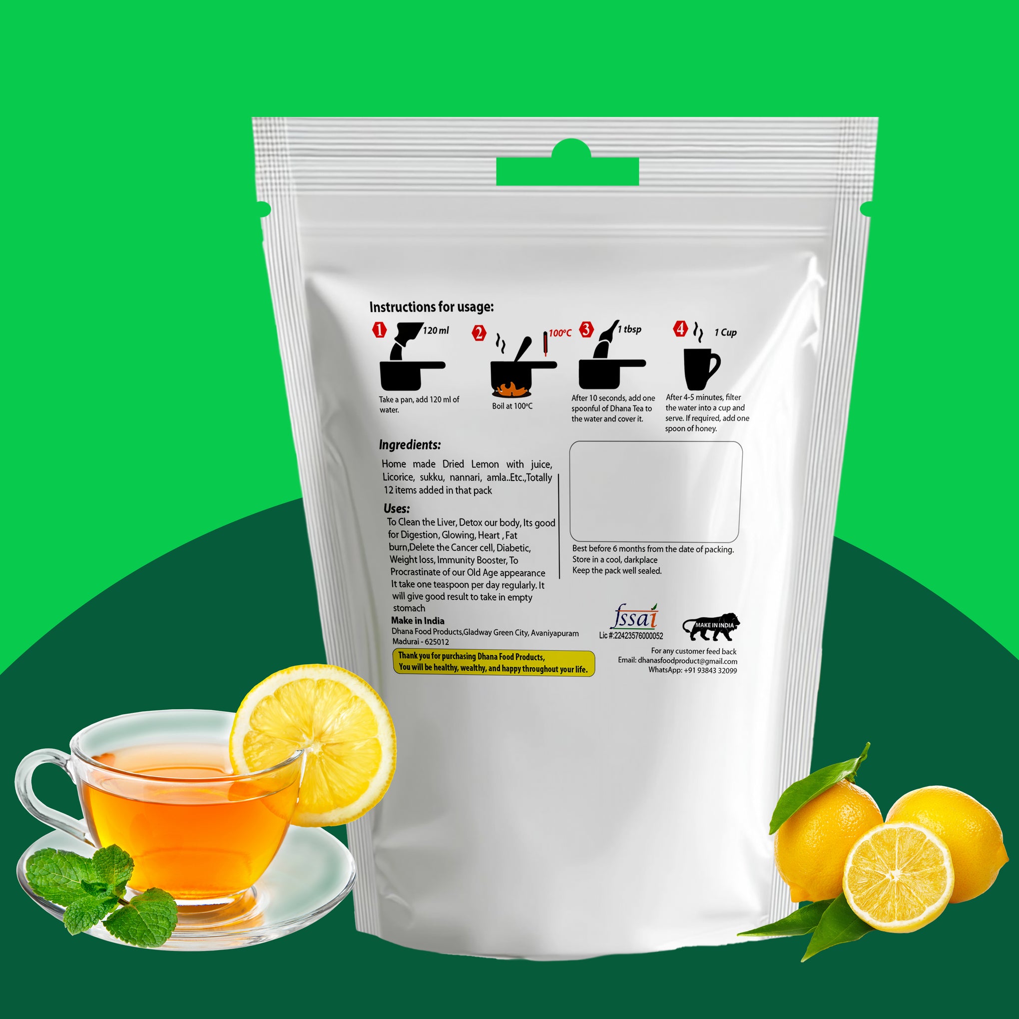 Lemon Ginger Tea powder / லெமன் இஞ்சி