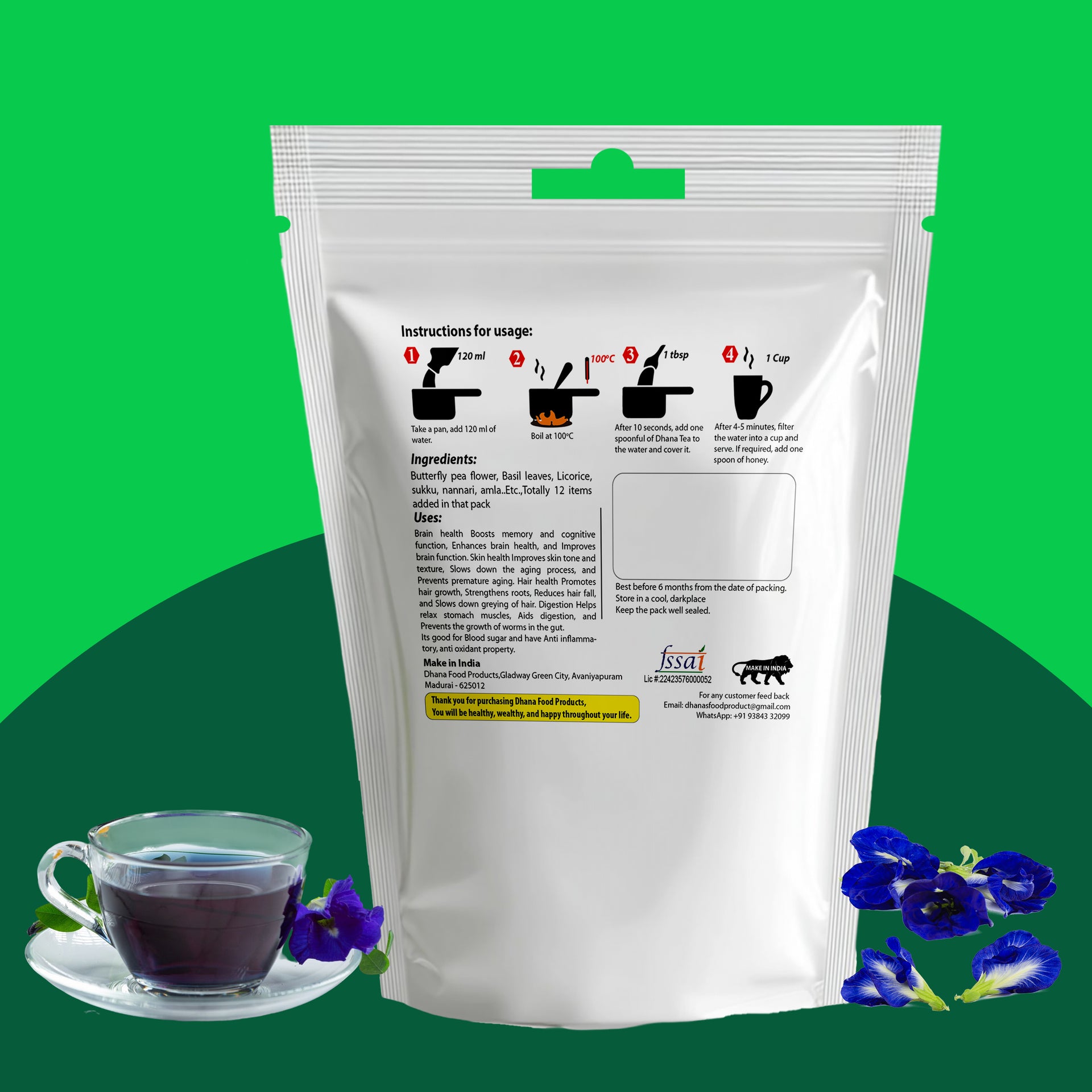 Butterflu pea flower tea powder / சங்கு பூ டீ தூள்